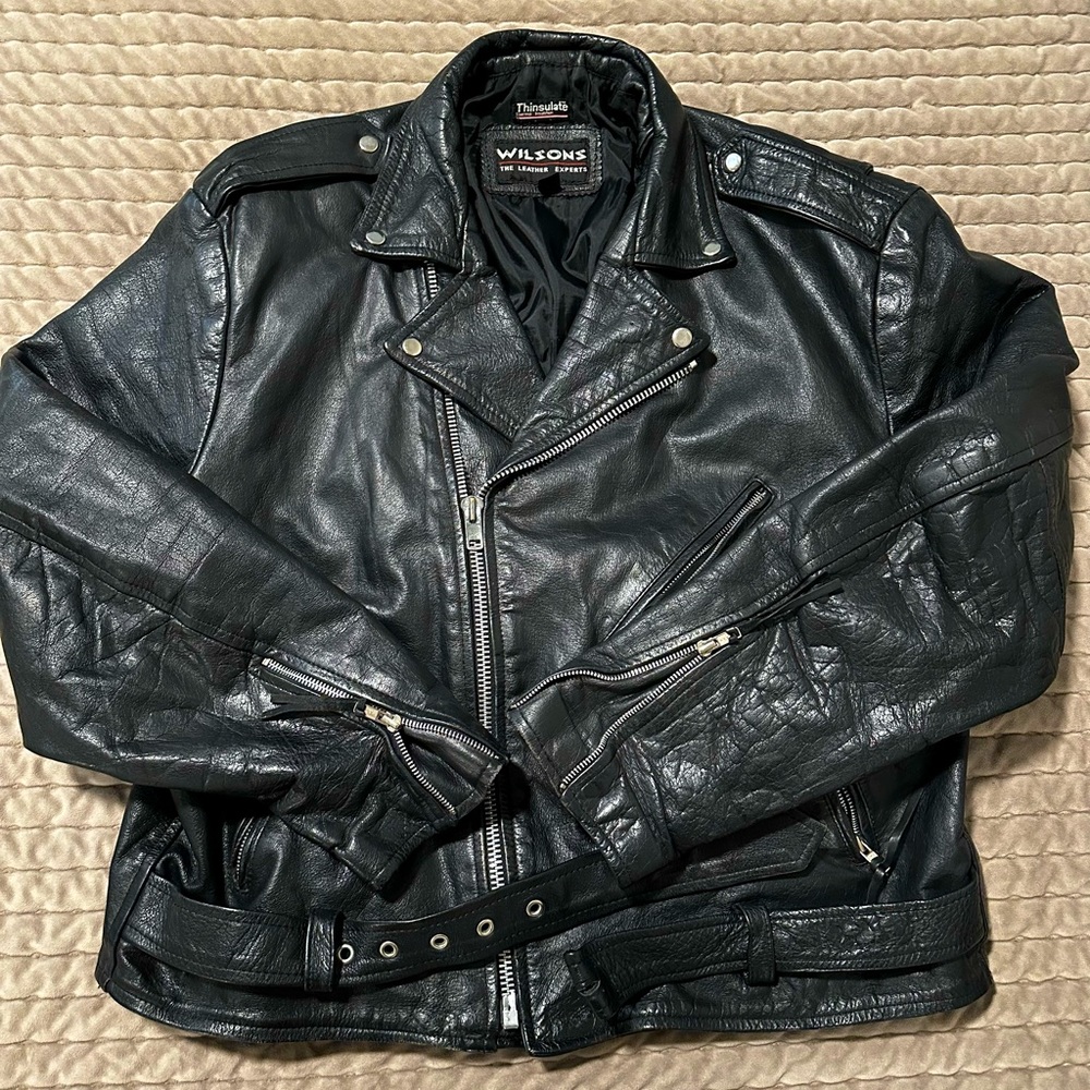 Wilson’s Vintage Leather Moto Jacket XXL